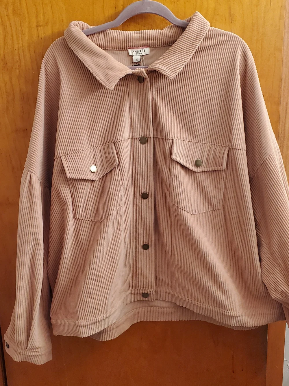 Andree Dusty Rose/Mauve Corduroy Shacket Jacket - Women's